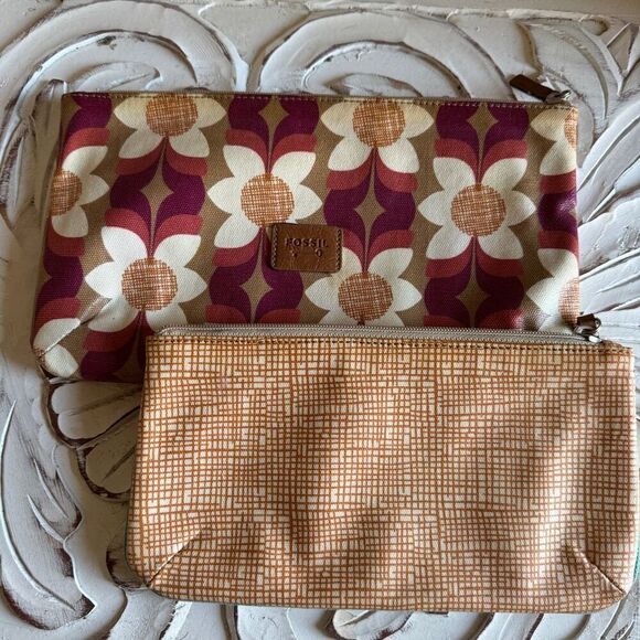 Fossil Key-per set of 2 cosmetic bags - Picture 1 of 8